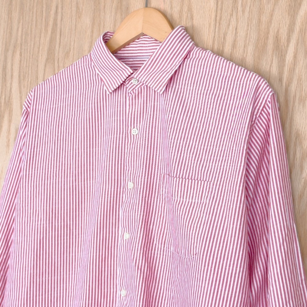 Peter Millar Crown Stripe Button Down Long Sleeve Shirt Red White - Picture 5 of 11